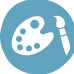 An icon for Arts & Cultural Expression showing a paintbrush and palette