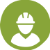 An icon for Living Wages showing a construction worker