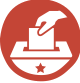 An icon for Participation showing a hand inserting a ballot into a ballot box