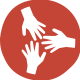 An icon for Social Networks & Trust showing three hands reaching toward each other